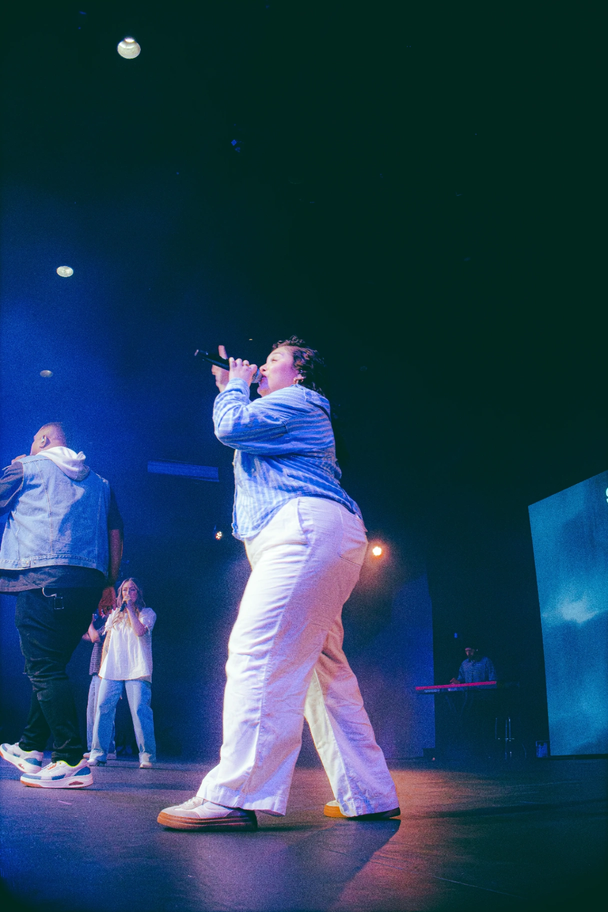 Worship leader on stage