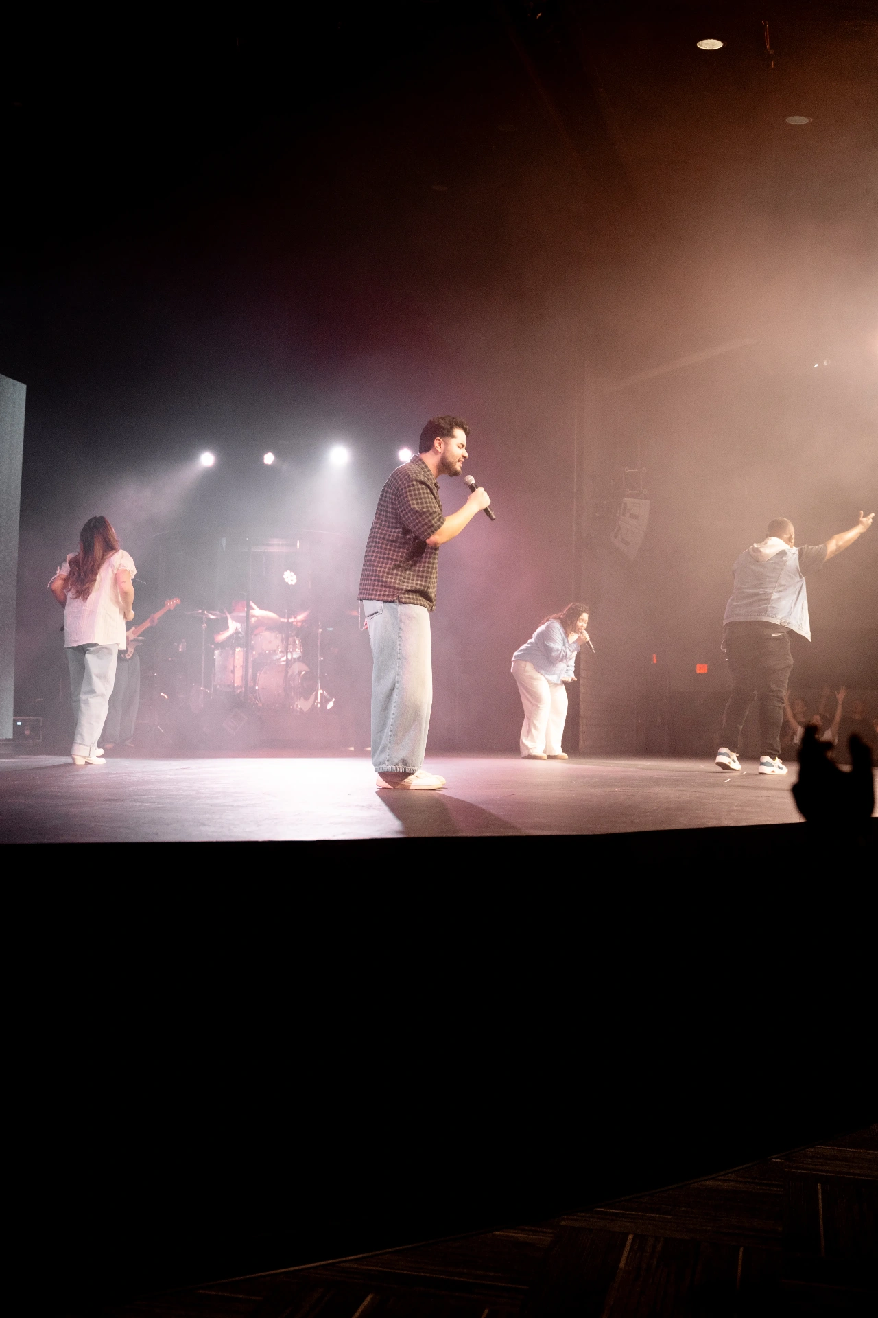 Worship team on stage