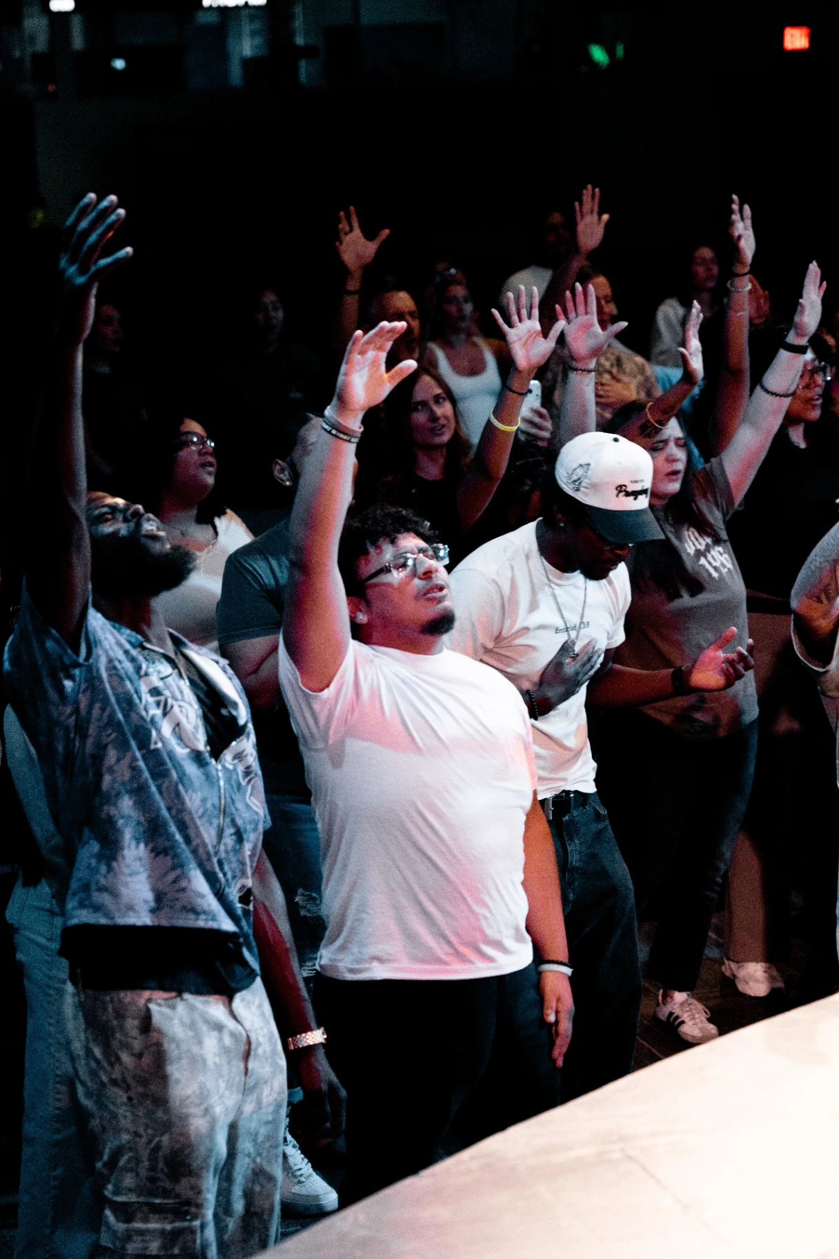 Hands raised in worship